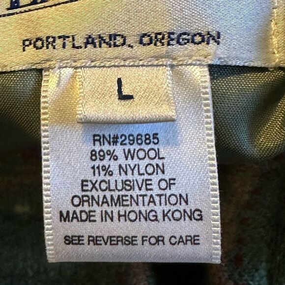 PENDLETON LARGE Wool Embroidered Zip Front Sweater Jacket Green Floral VINTAGE - Picture 7 of 11